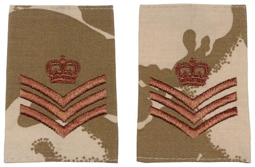 Brit. Schulterklappen, desert, 10 Paar, STAFF SERGEANT