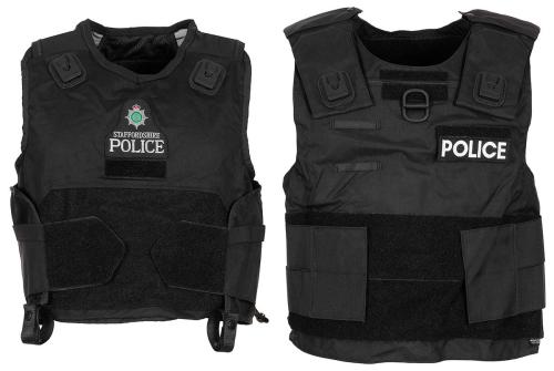 Brit. Body-Armour, Typ I, schwarz, OHNE Einlage, gebr.
