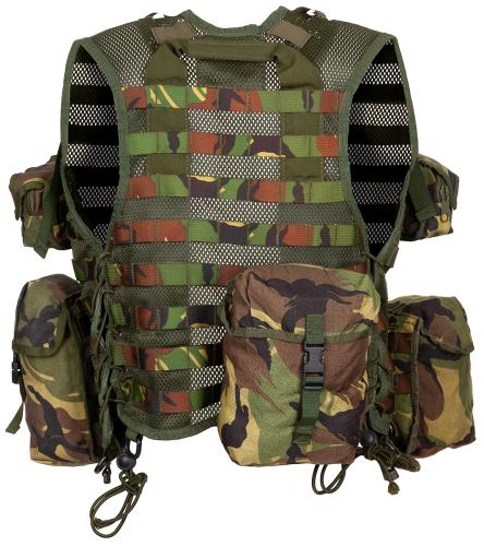 Holl. Gefechtsweste, Modular, NL tarn, 9 div. Taschen, gebr.