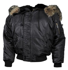 US Polarjacke N2B, schwarz, dick gefüttert