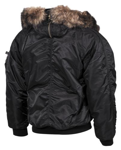US Polarjacke N2B, schwarz, dick gefüttert