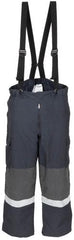 Österr. Feuerwehrhose, mit Träger, blau, gebr.