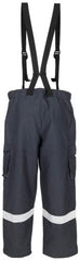 Österr. Feuerwehrhose, mit Träger, blau, gebr.