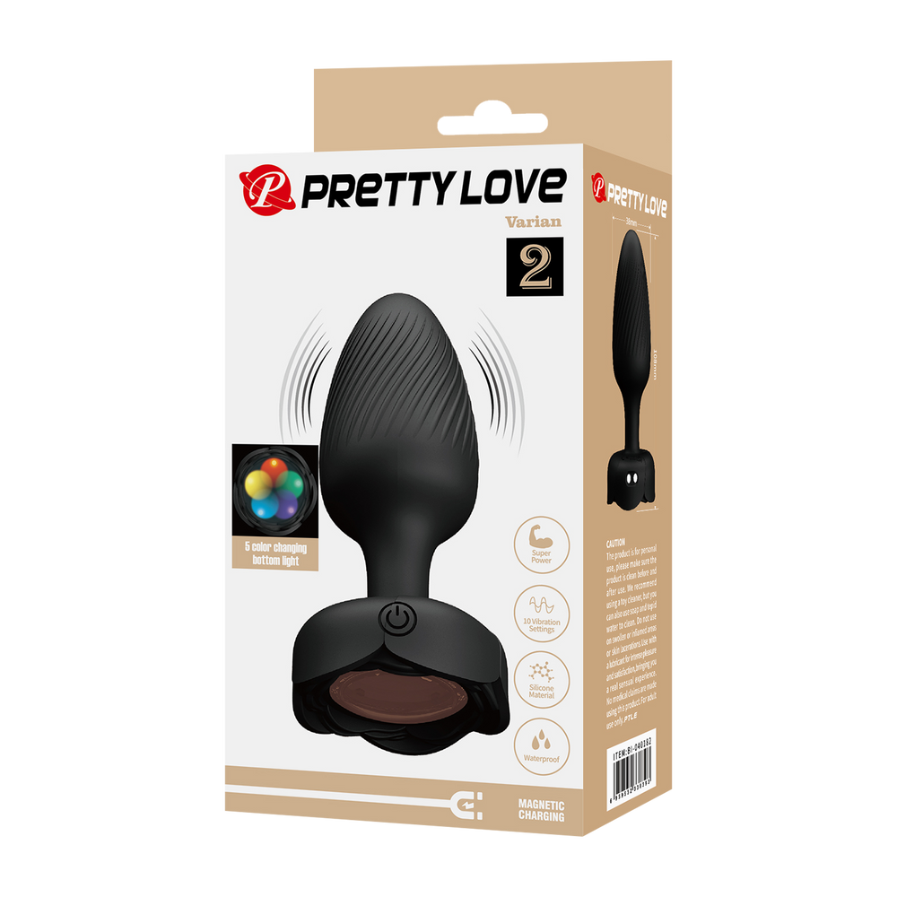8: Pretty Love – Varian – Farbwechselnder Analplug mit Licht – Schwarz
