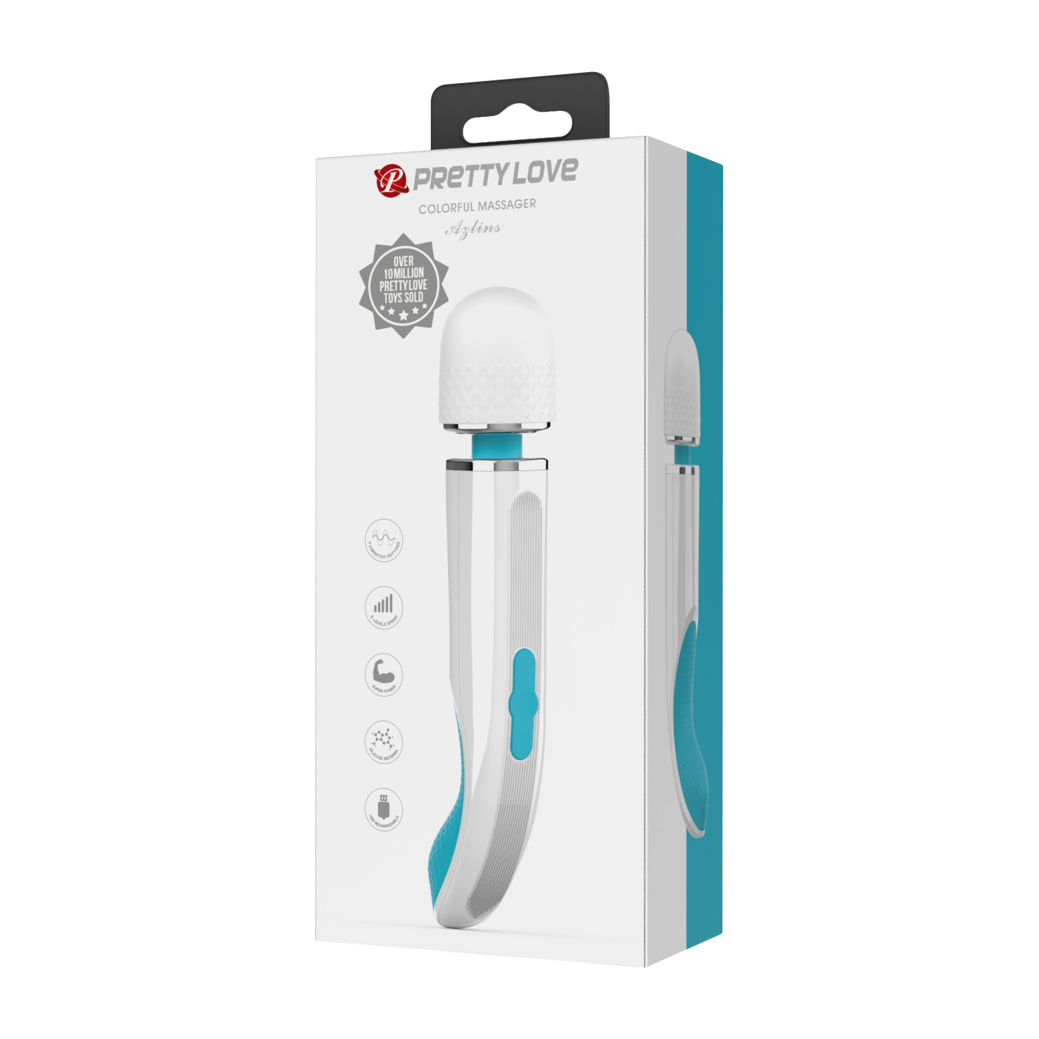 10: Pretty Love – Azlins – Farbenfrohes Massagegerät – Weiß/Blau