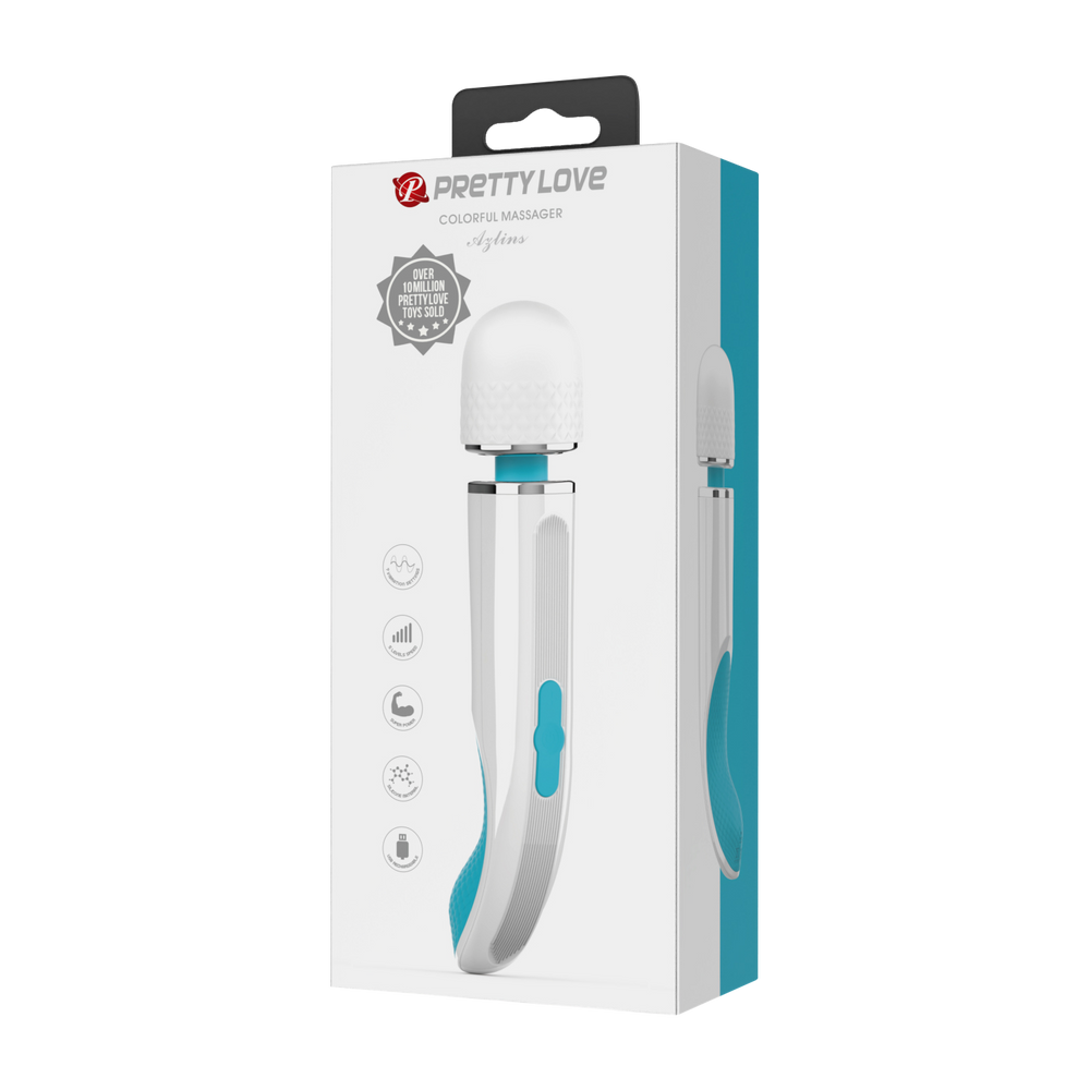 10: Pretty Love – Azlins – Farbenfrohes Massagegerät – Weiß/Blau