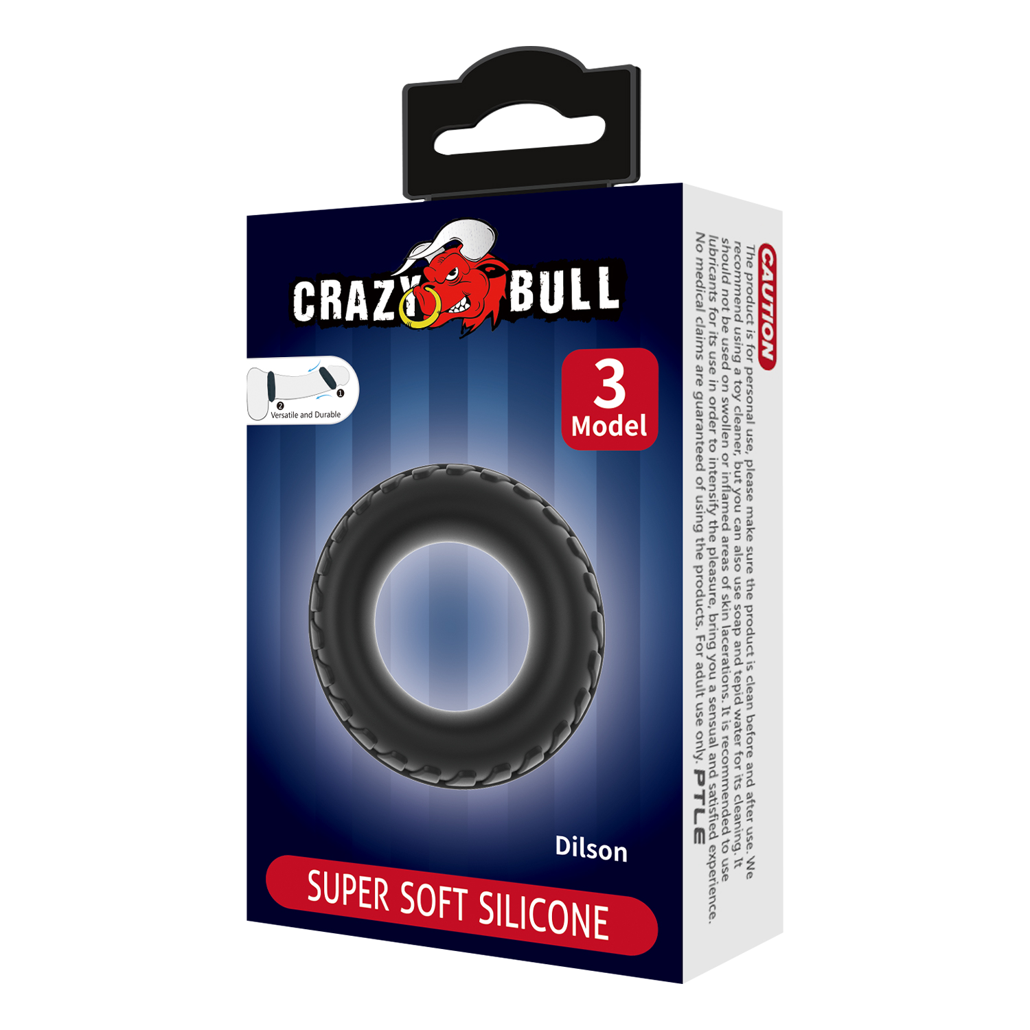 6: Crazy Bull - Dilson - Superweicher Silikonring - Modell 3 - Schwarz