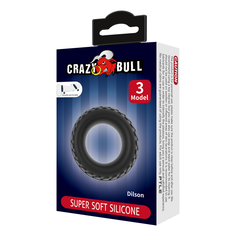 6: Crazy Bull - Dilson - Superweicher Silikonring - Modell 3 - Schwarz