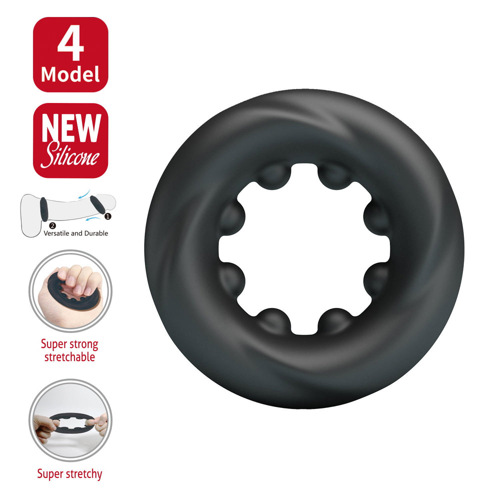 2: Crazy Bull – Daquez – Superweicher Silikonring – Modell 4 – Schwarz