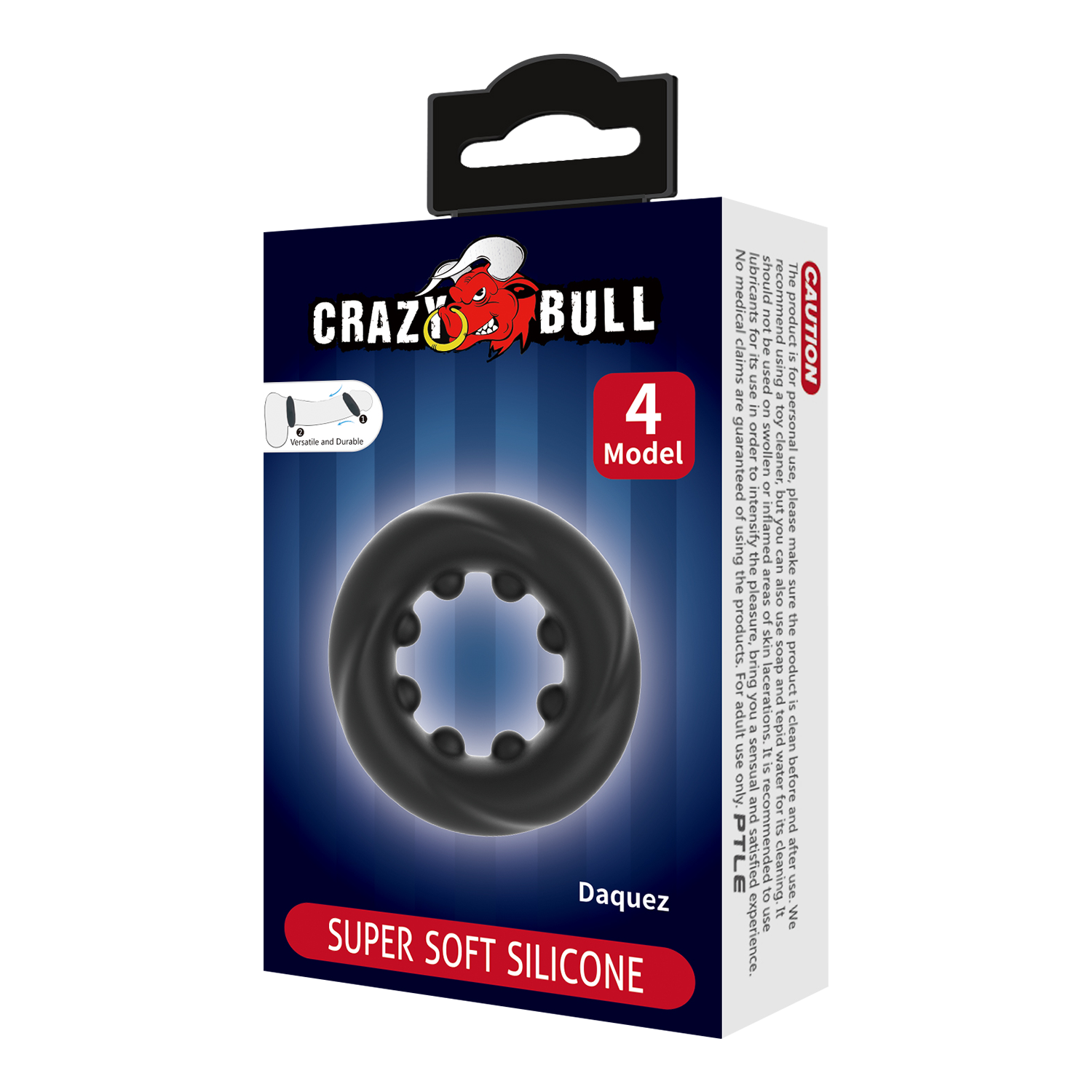 6: Crazy Bull – Daquez – Superweicher Silikonring – Modell 4 – Schwarz