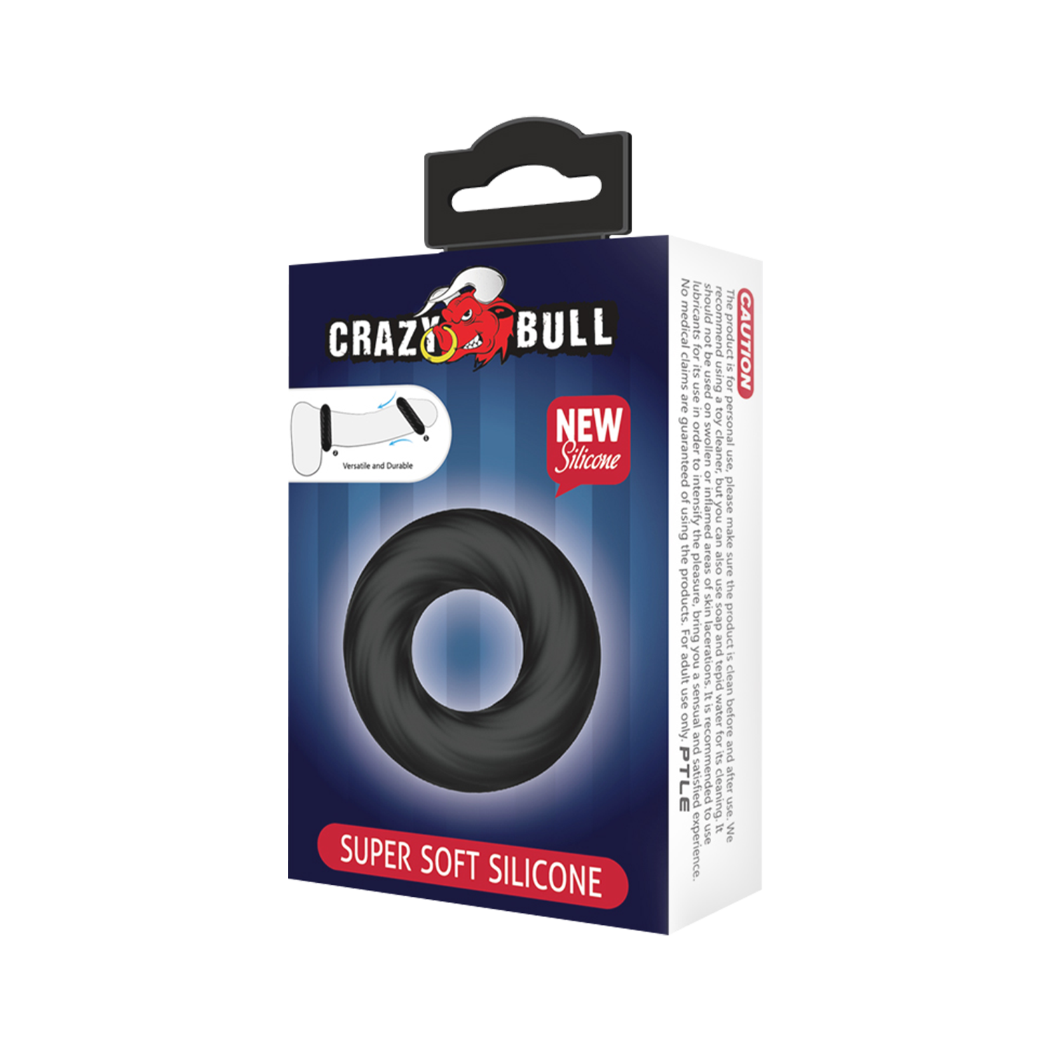 5: Crazy Bull – Superweicher Silikonring – Modell 6 – Schwarz