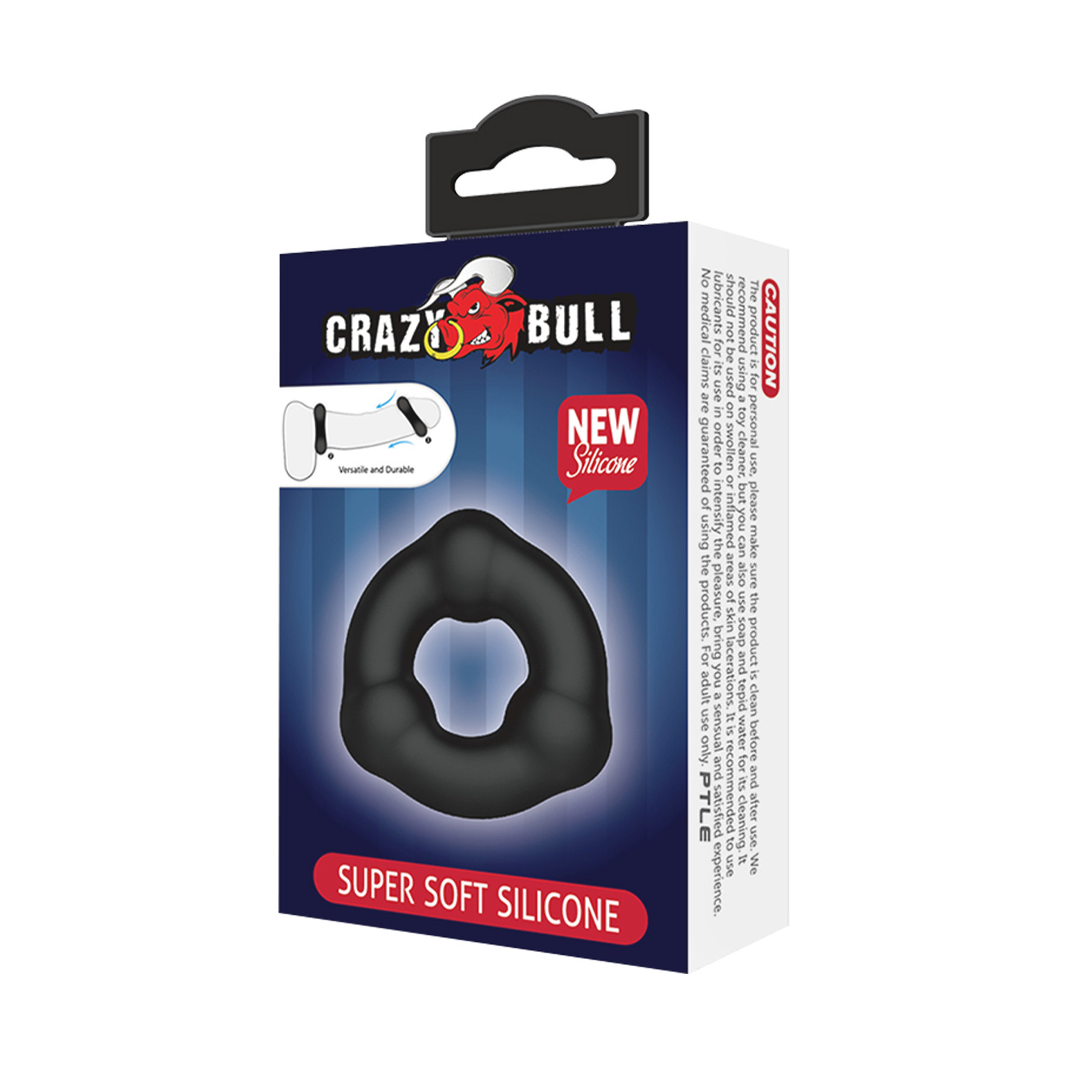 5: Crazy Bull – Superweicher Silikonring – Modell 7 – Schwarz