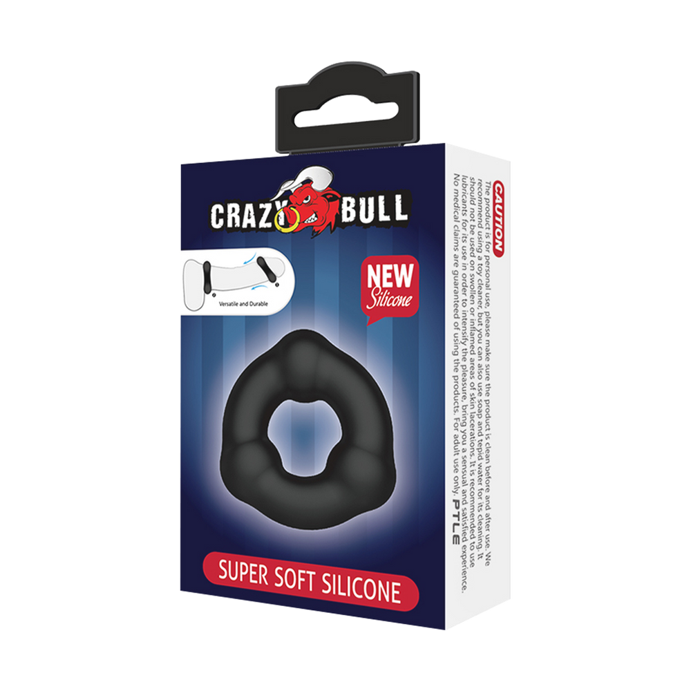 5: Crazy Bull – Superweicher Silikonring – Modell 7 – Schwarz