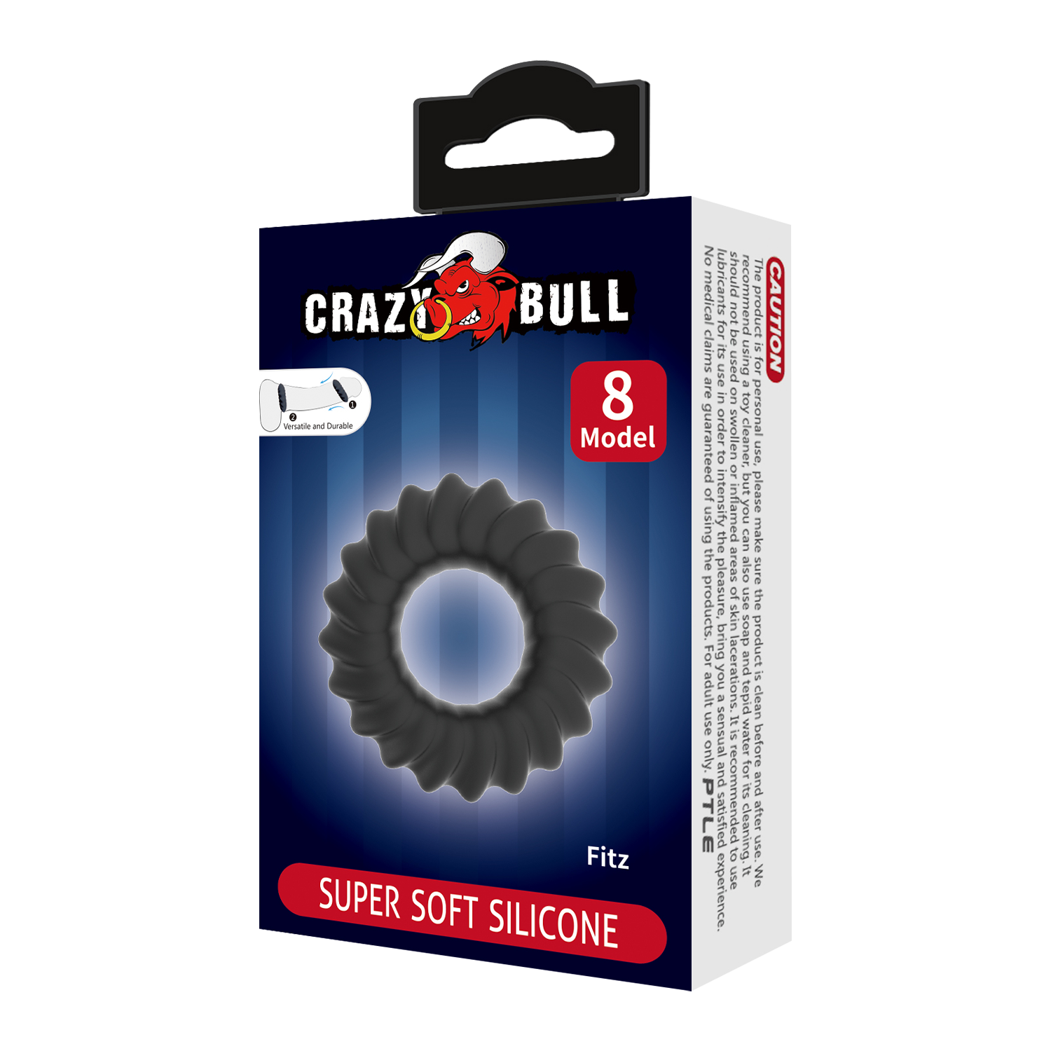 Crazy Bull - Fitz - Superweicher Silikonring - Modell 8 - Schwarz
