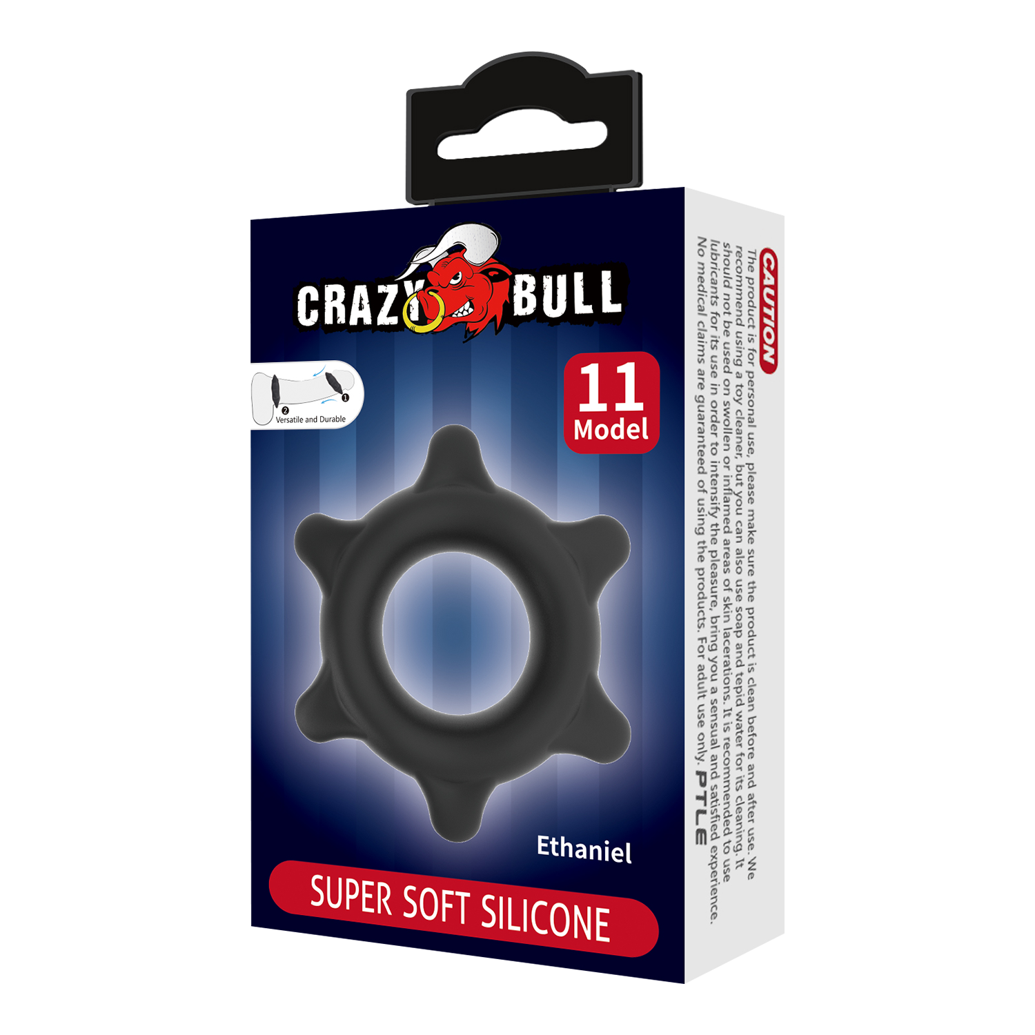 7: Crazy Bull - Ethaniel - Superweicher Silikonring - Modell 11 - Schwarz