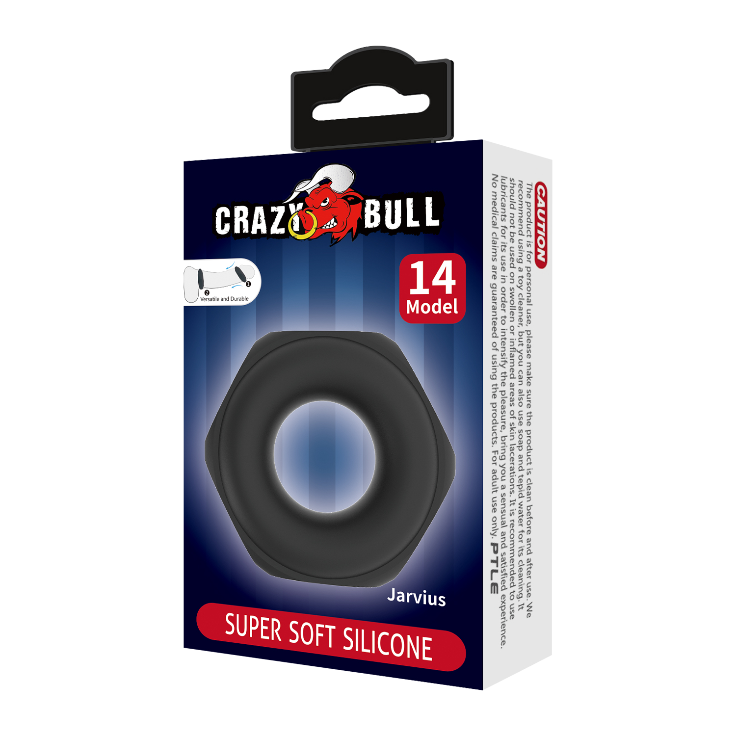 Crazy Bull - Jarvius - Superweicher Silikonring - Modell 14 - Schwarz
