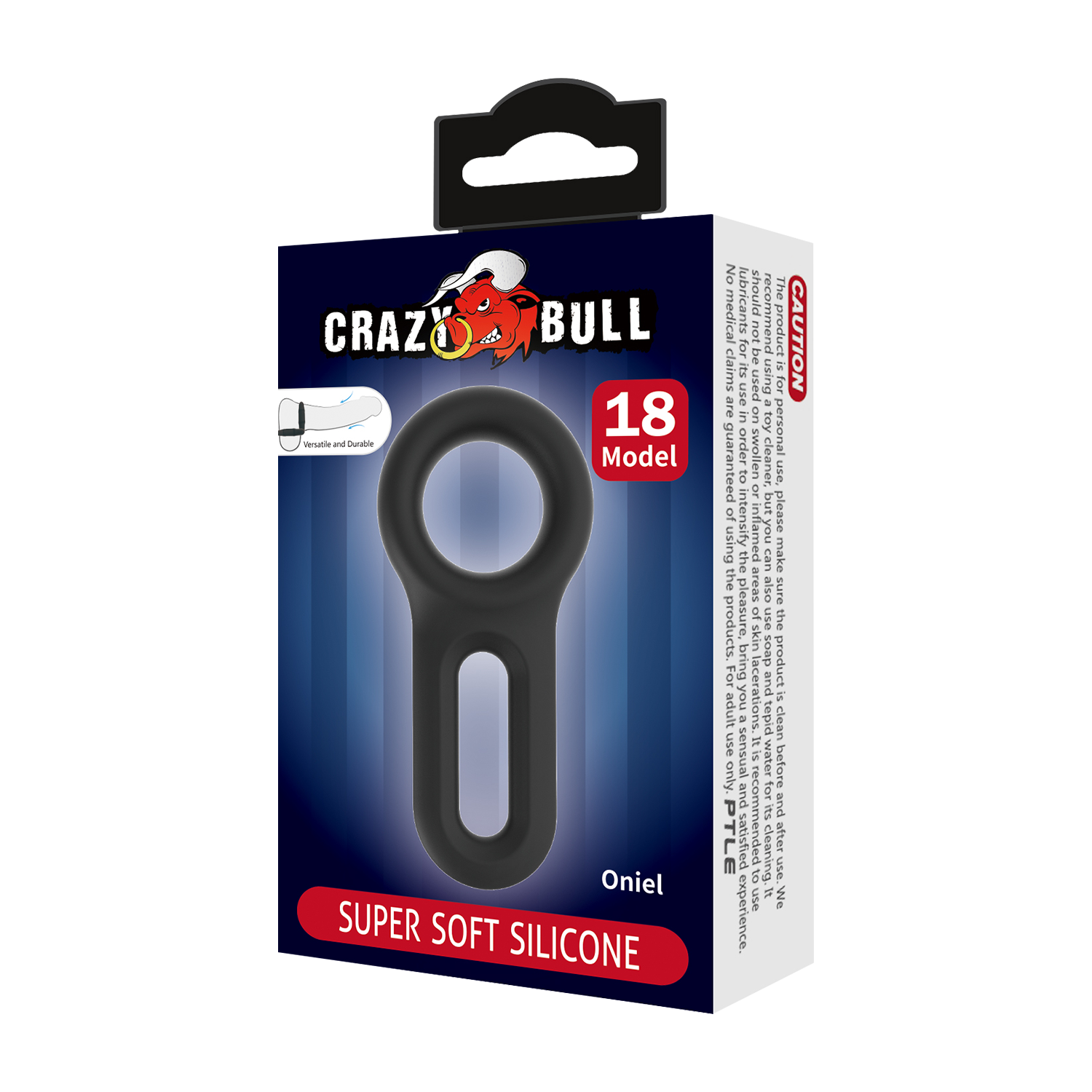 6: Crazy Bull - Oniel - Superweicher Silikonring - Modell 18 - Schwarz