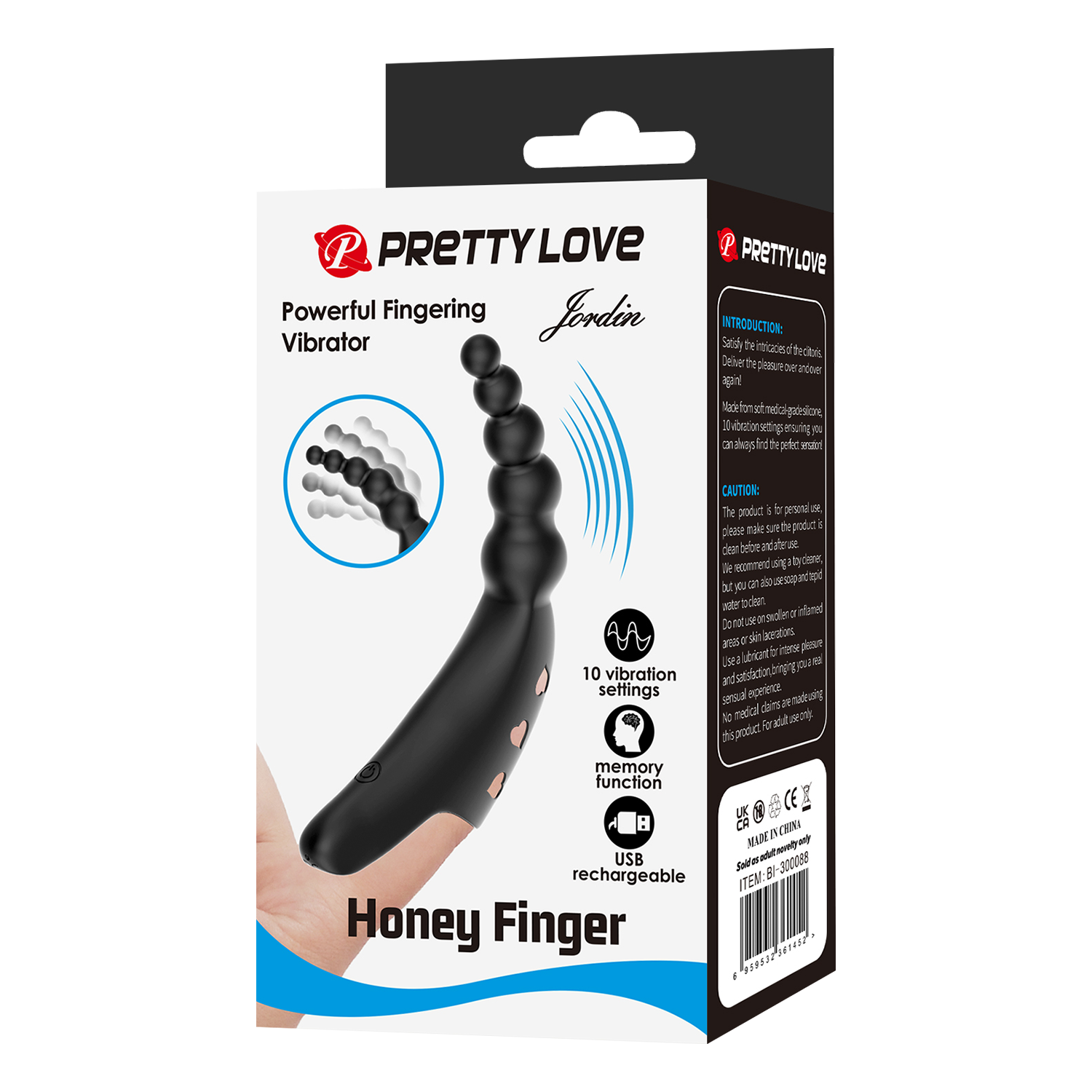 10: Pretty Love - Jordin - Kraftvoller Fingervibrator - Schwarz