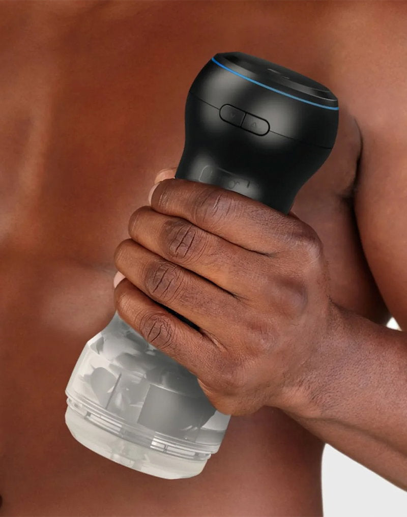 8: KIIROO – Feel Pocket Stroker Crystal + Powerblow Combo – Schwarz/Transparent
