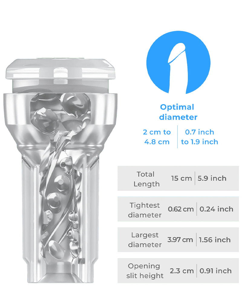 5: KIIROO – Feel Pocket Stroker Crystal + Powerblow Combo – Schwarz/Transparent