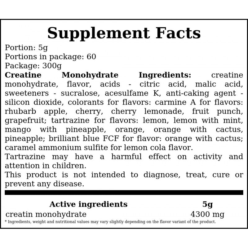 Creatine Monohydrate - 300g - Orange Cactus