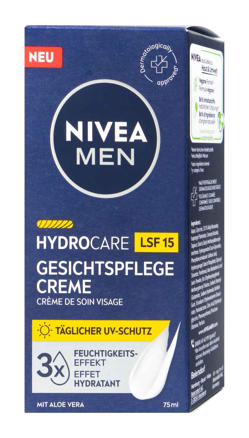Nivea Men Hydro Gesichtspflege Creme LF 15, 75 ml