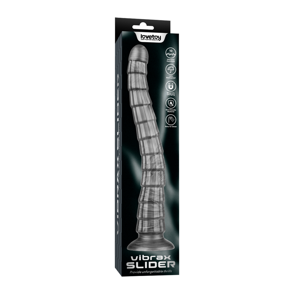 4: LoveToy - 14,5" King Sized Vibrating Vibrax Slider - Silber