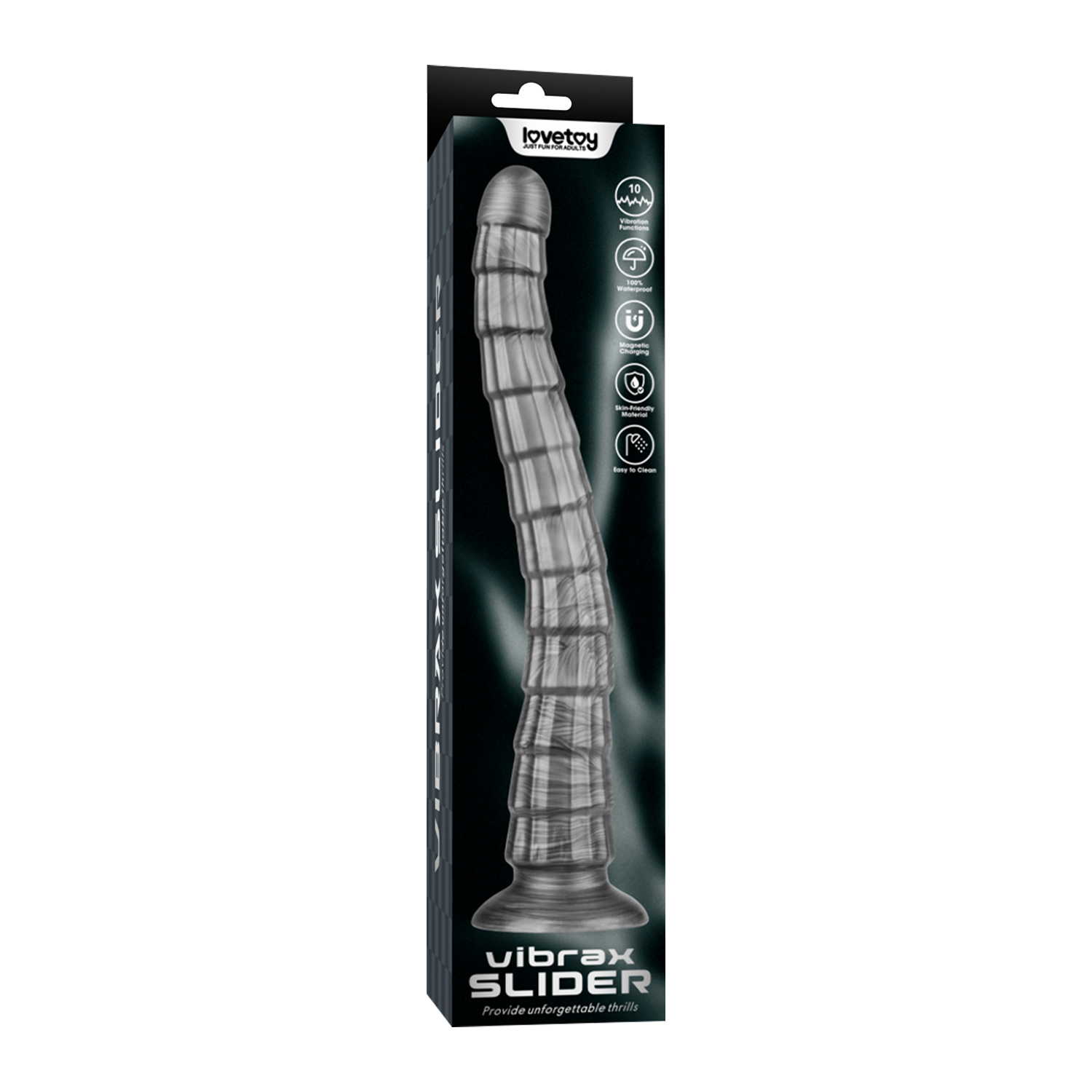 LoveToy - 14,5" King Sized Vibrating Vibrax Slider - Silber