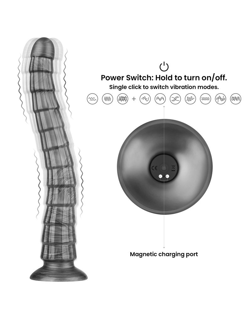 8: LoveToy - 14,5" King Sized Vibrating Vibrax Slider - Silber