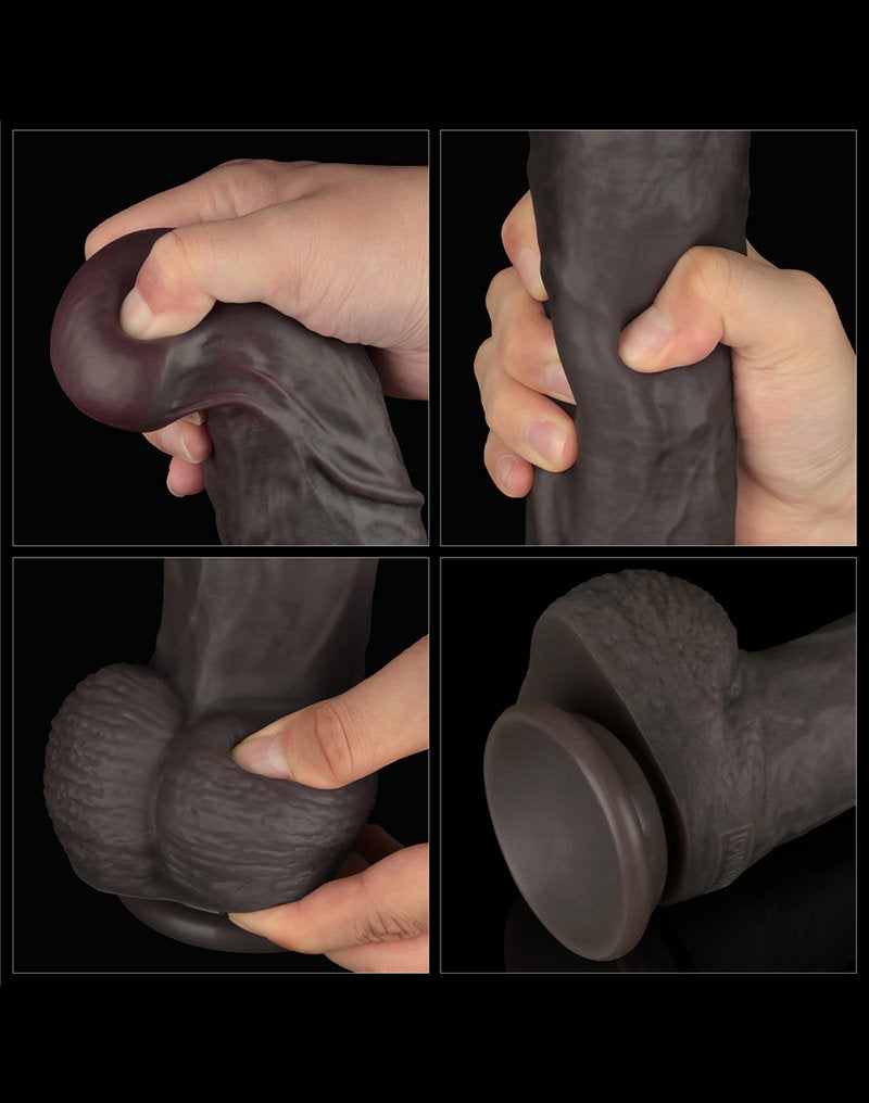 10: LoveToy - Nature Cock - 14,5" Dual Layered Bendable Cock XXL - Schwarz