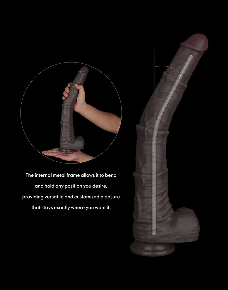 9: LoveToy - Nature Cock - 16" Dual Layered Bendable Cock XXL - Schwarz