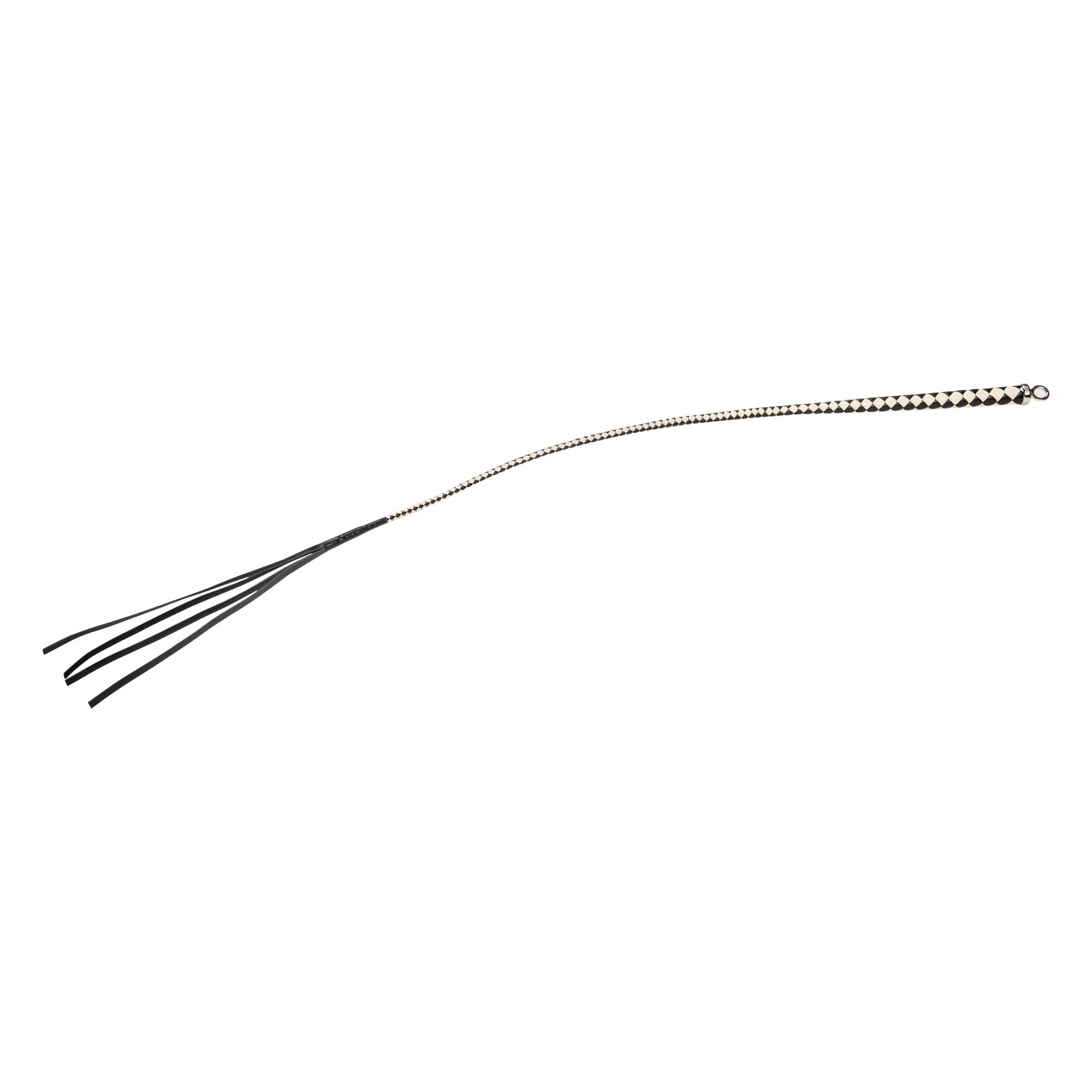 2: RISE – 120 cm Bullenpeitsche – Schwarz/Weiß