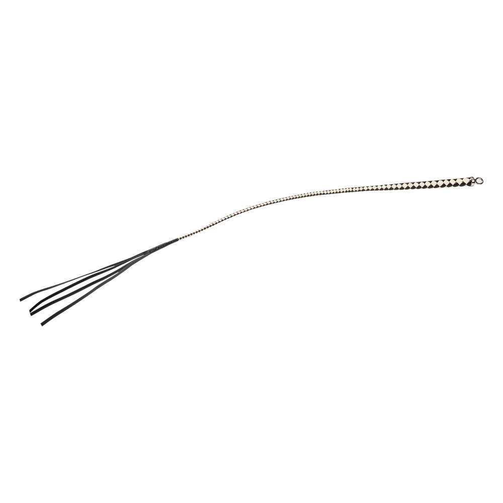 2: RISE – 120 cm Bullenpeitsche – Schwarz/Weiß
