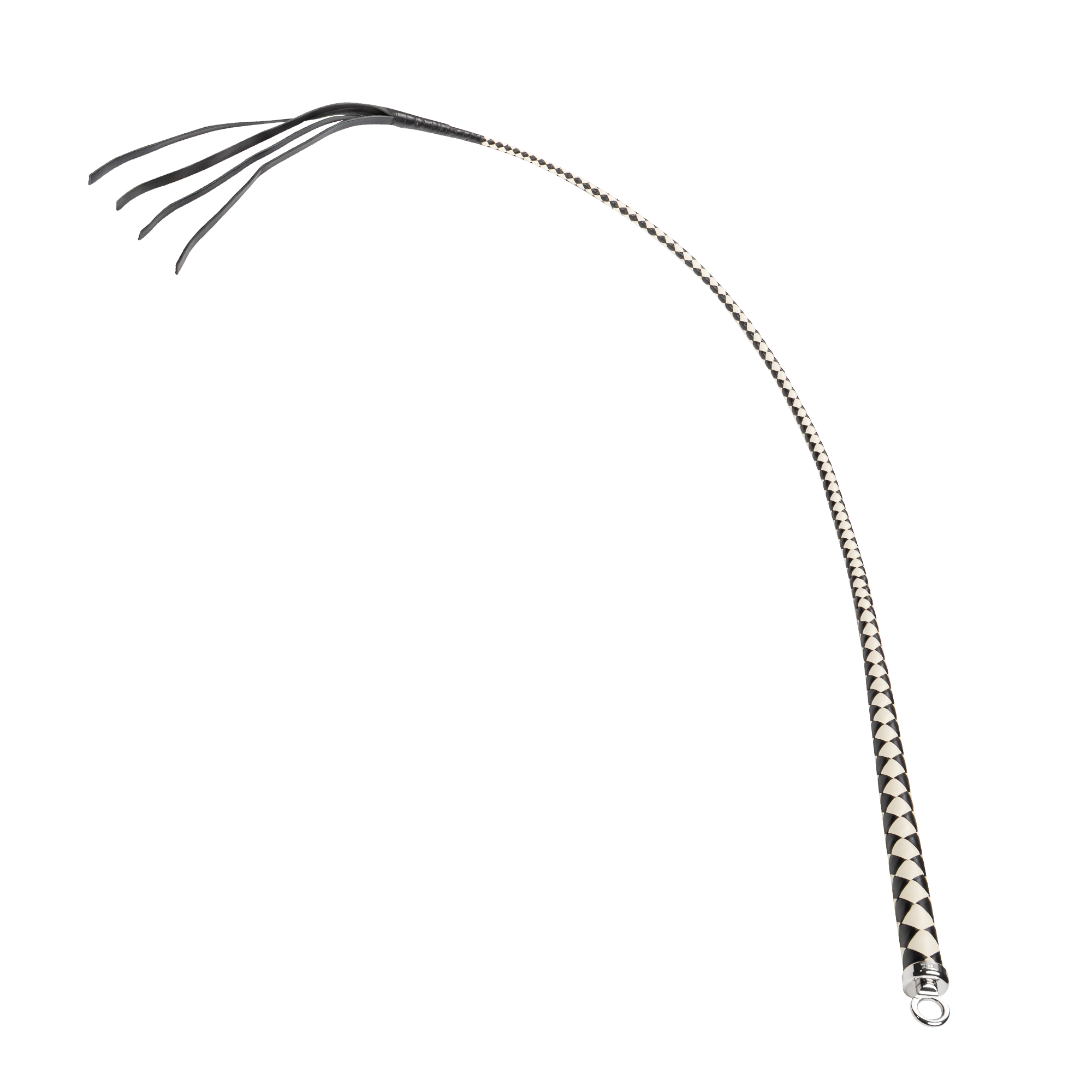 3: RISE – 120 cm Bullenpeitsche – Schwarz/Weiß