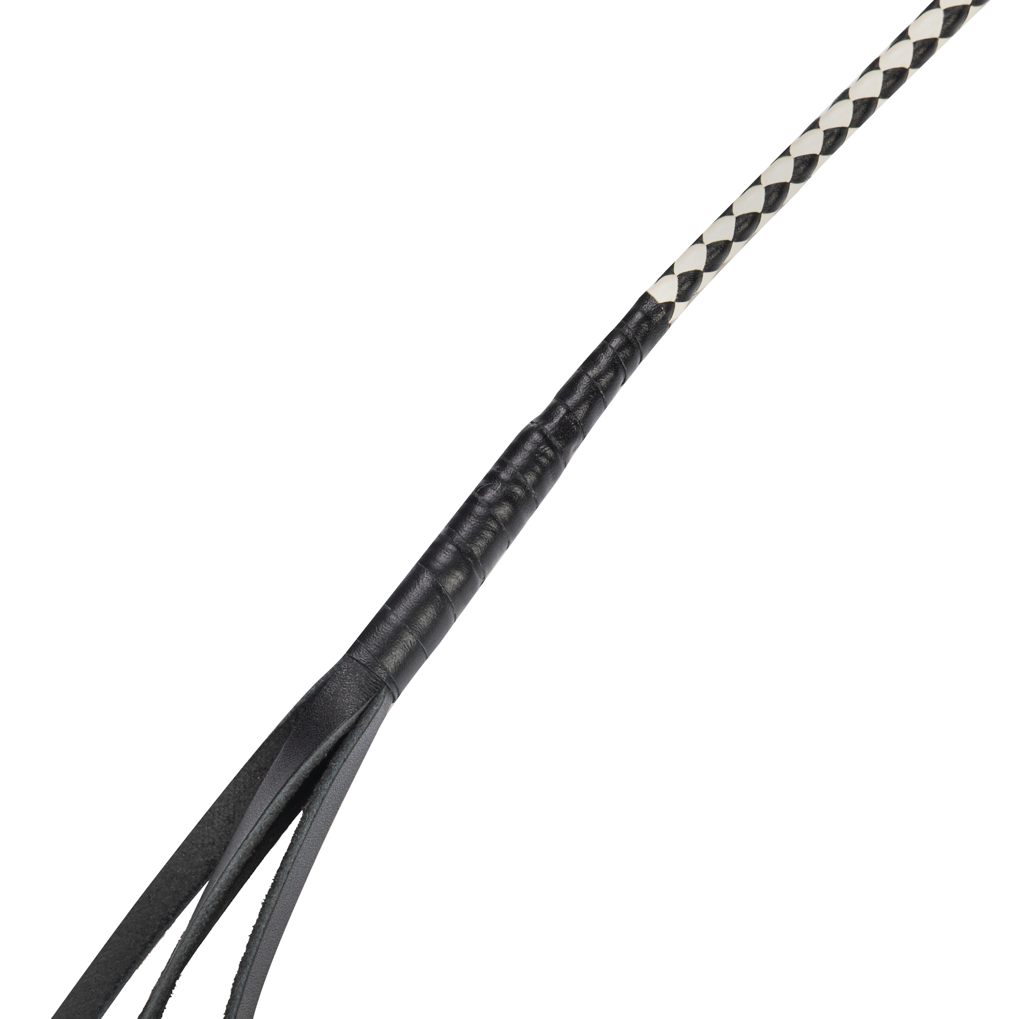 4: RISE – 120 cm Bullenpeitsche – Schwarz/Weiß