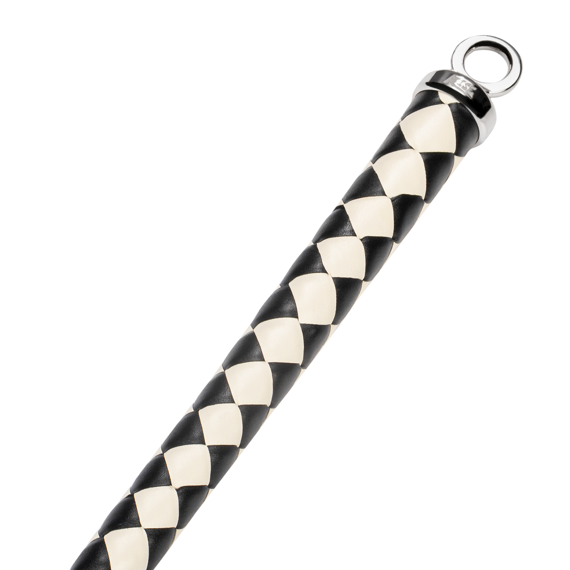 5: RISE – 120 cm Bullenpeitsche – Schwarz/Weiß