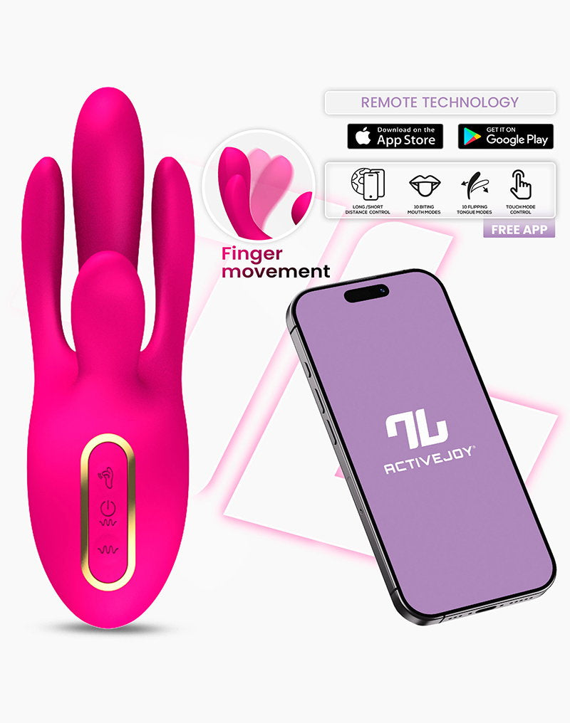 IY - Derek - Vibe mit Fingerbewegung, 3 Motoren, App-gesteuert- Pink