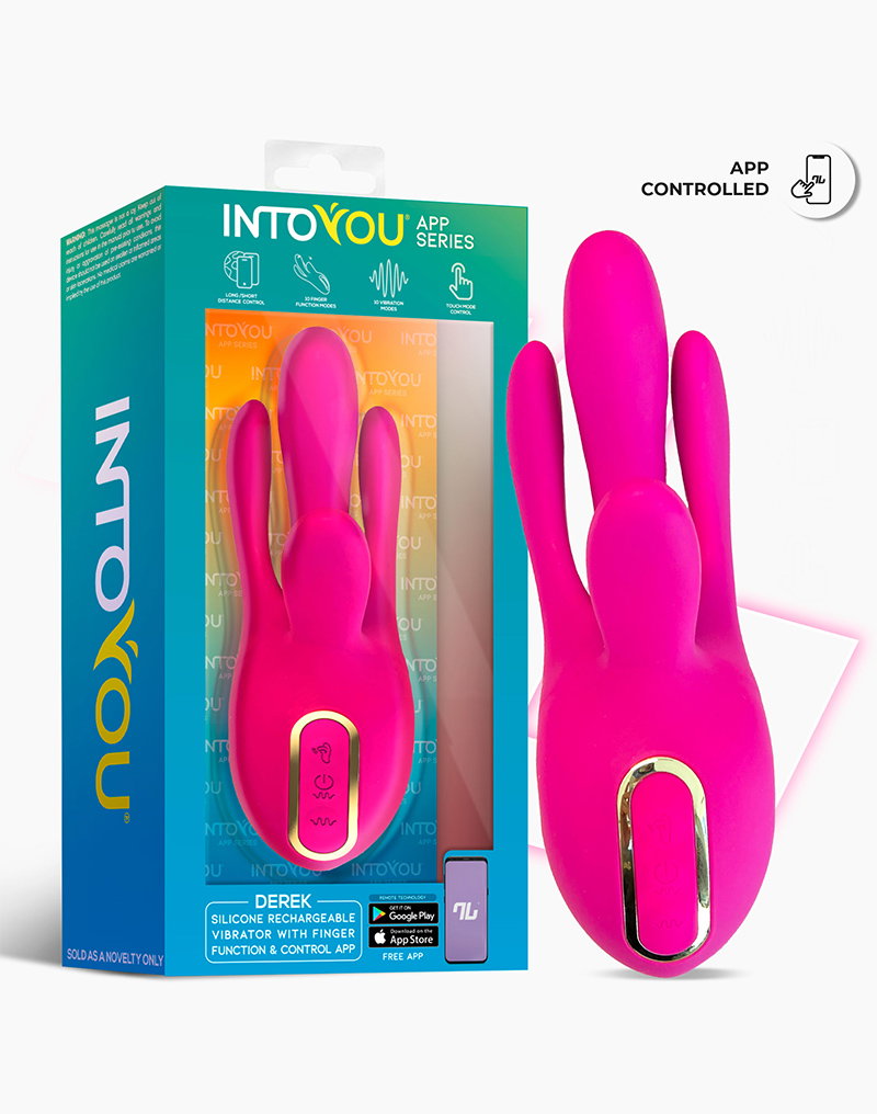 2: IY - Derek - Vibe mit Fingerbewegung, 3 Motoren, App-gesteuert- Pink