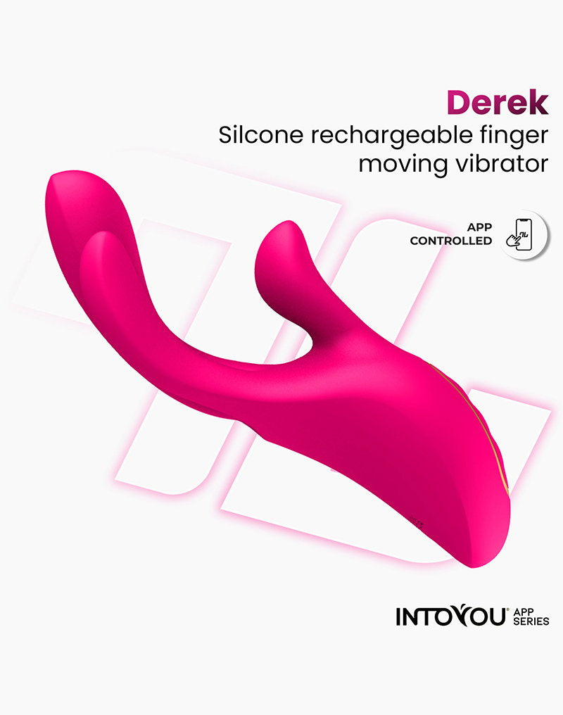 9: IY - Derek - Vibe mit Fingerbewegung, 3 Motoren, App-gesteuert- Pink
