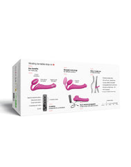 3: Strap-On-Me – Biegsamer Strap-On-Vibrator mit Fernbedienung, Größe M – Fuchsia