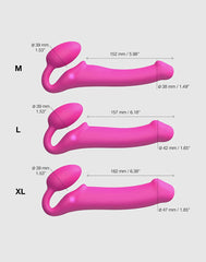 Strap-On-Me – Biegsamer Strap-On-Vibrator mit Fernbedienung, Größe M – Fuchsia