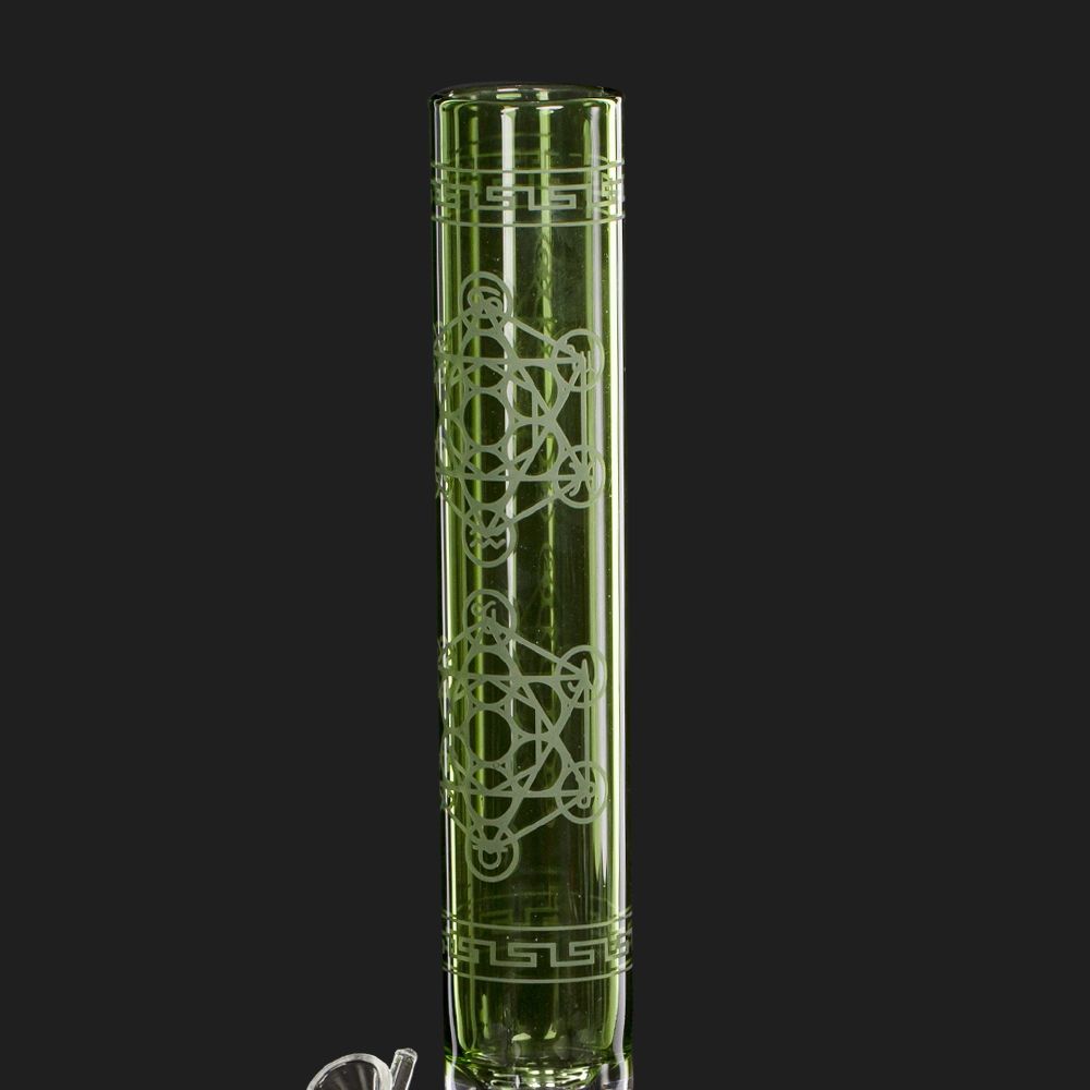 Bong Glas Limited Edition Geometric Art, grün, 40cm