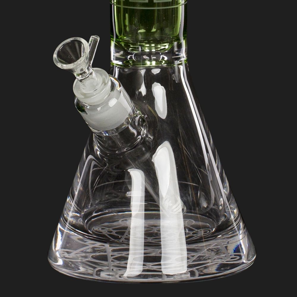 Bong Glas Limited Edition Geometric Art, grün, 40cm