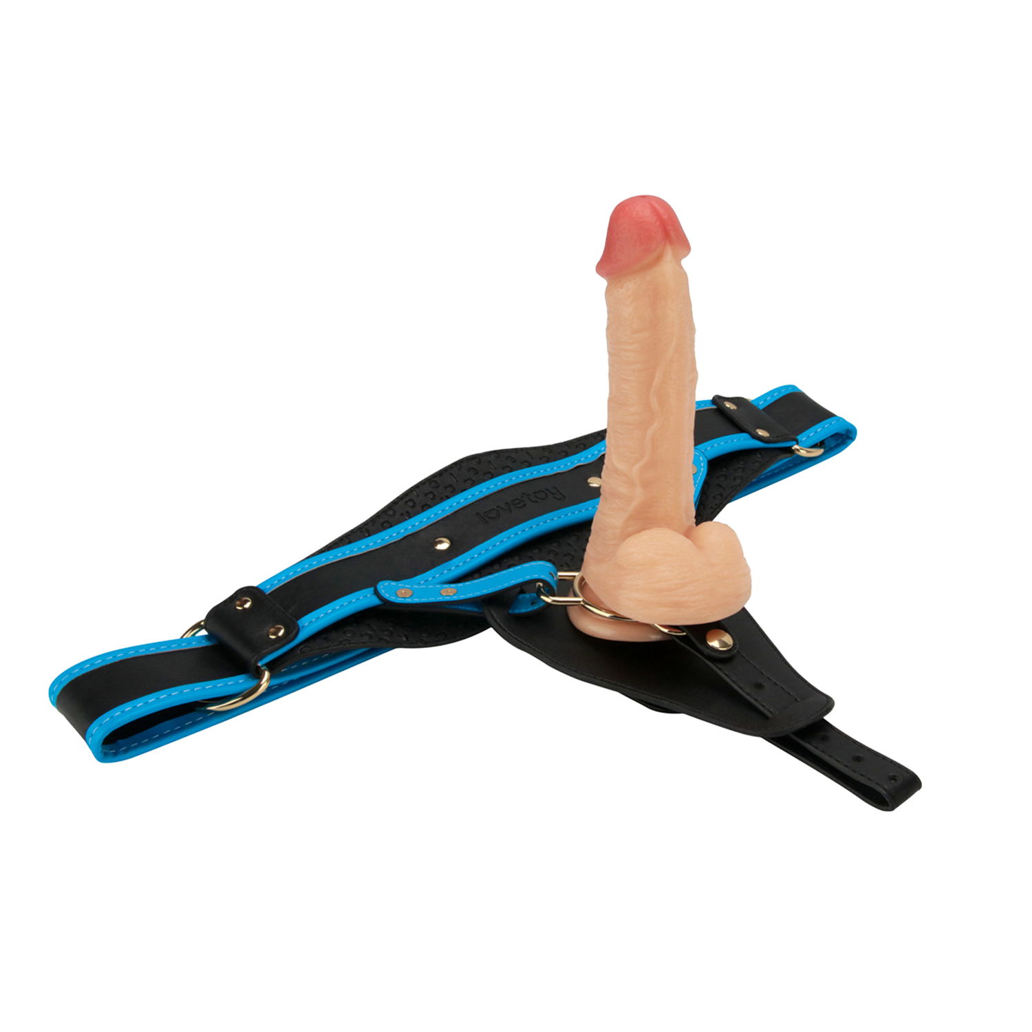 LoveToy - Ingen - Vibrierendes Strap-on-Set, 8"/ 20 cm, Größe XS/S/M, Nude
