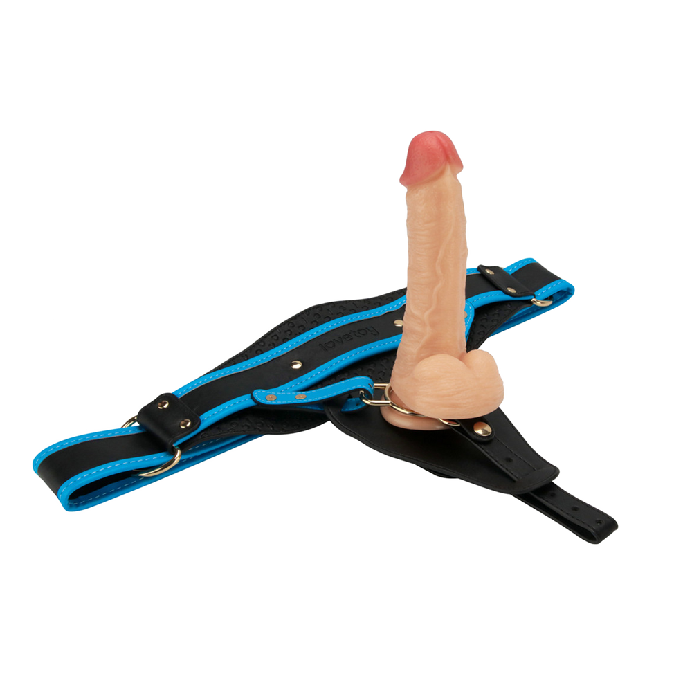 LoveToy - Ingen - Vibrierendes Strap-on-Set, 8"/ 20 cm, Größe XS/S/M, Nude