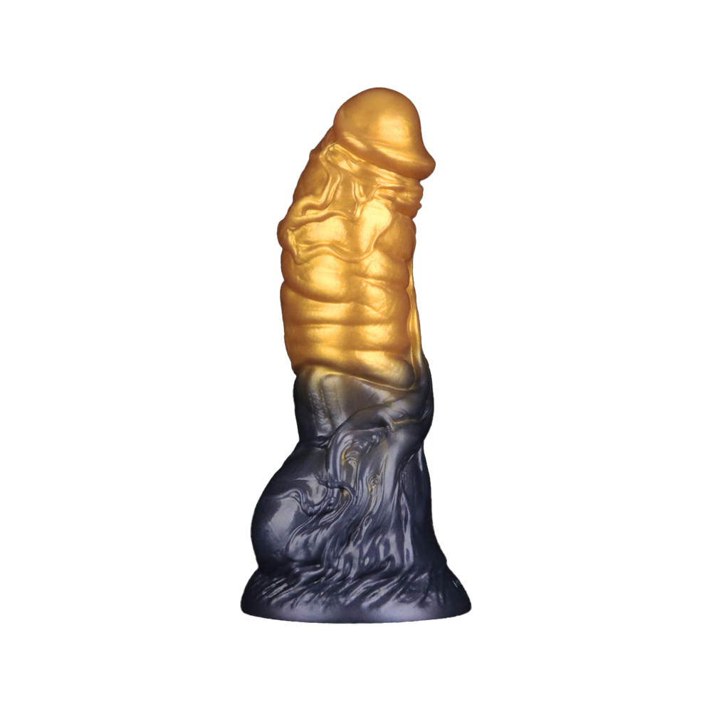 LoveToy – Aufblasbarer Dildo mit doppelter Dichte, 7,5" / 19 cm, Gold/Schwarz