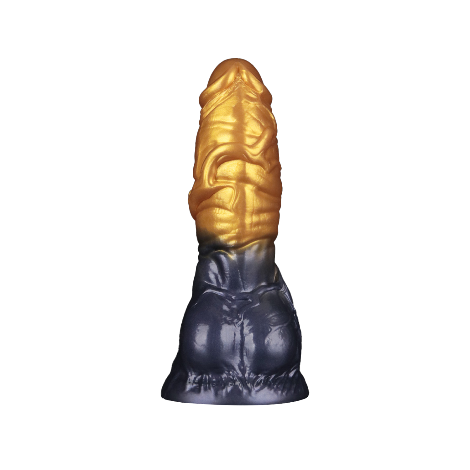LoveToy – Aufblasbarer Dildo mit doppelter Dichte, 7,5" / 19 cm, Gold/Schwarz
