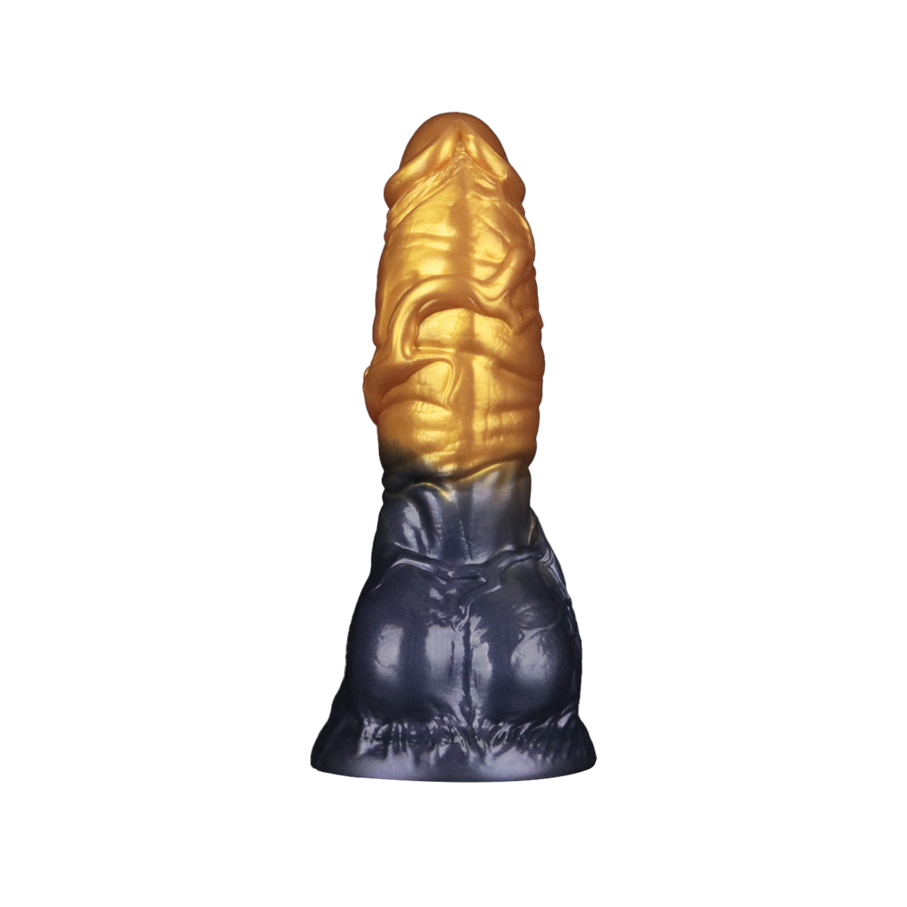 LoveToy – Aufblasbarer Dildo mit doppelter Dichte, 7,5" / 19 cm, Gold/Schwarz