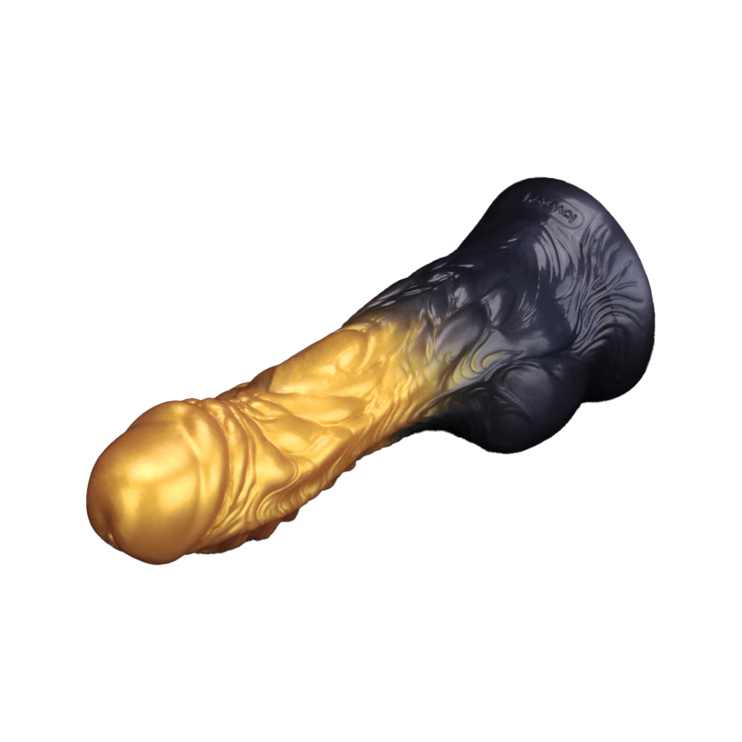 LoveToy – Aufblasbarer Dildo mit doppelter Dichte, 7,5" / 19 cm, Gold/Schwarz