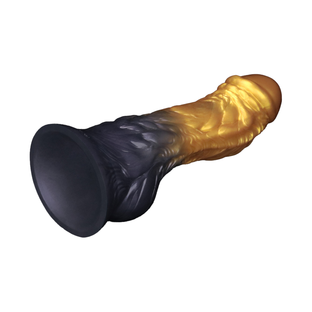 LoveToy – Aufblasbarer Dildo mit doppelter Dichte, 7,5" / 19 cm, Gold/Schwarz